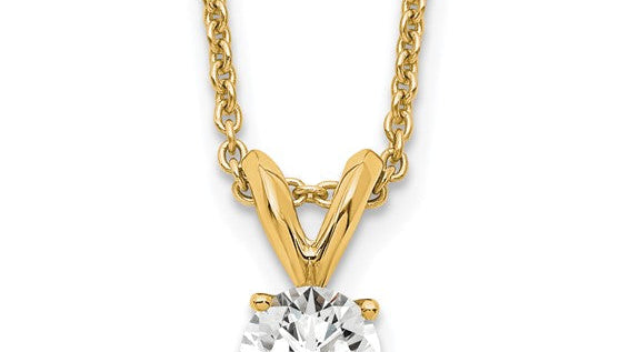 Jacob Mercari 1 ct round lab-grown diamond pendant necklace 14K yellow gold