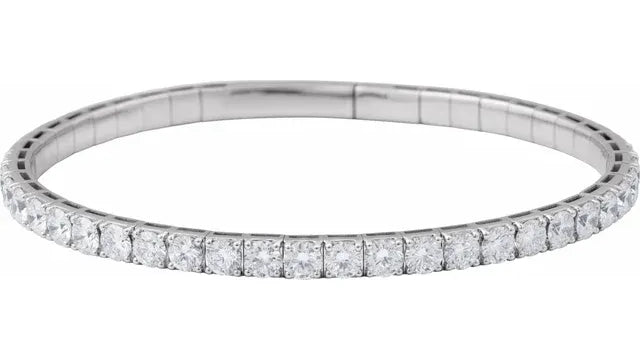 14K White Gold Natural Diamond 2 CTW Tennis Bracelet