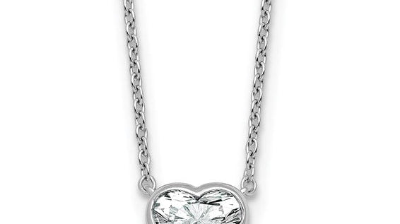 1 ct Heart shaped lab-grown diamond necklace pendant in 14K white gold