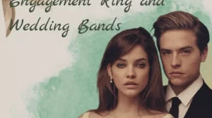 Barbara Palvin's engagement ring and wedding bands featured in a stylish promotional image.
