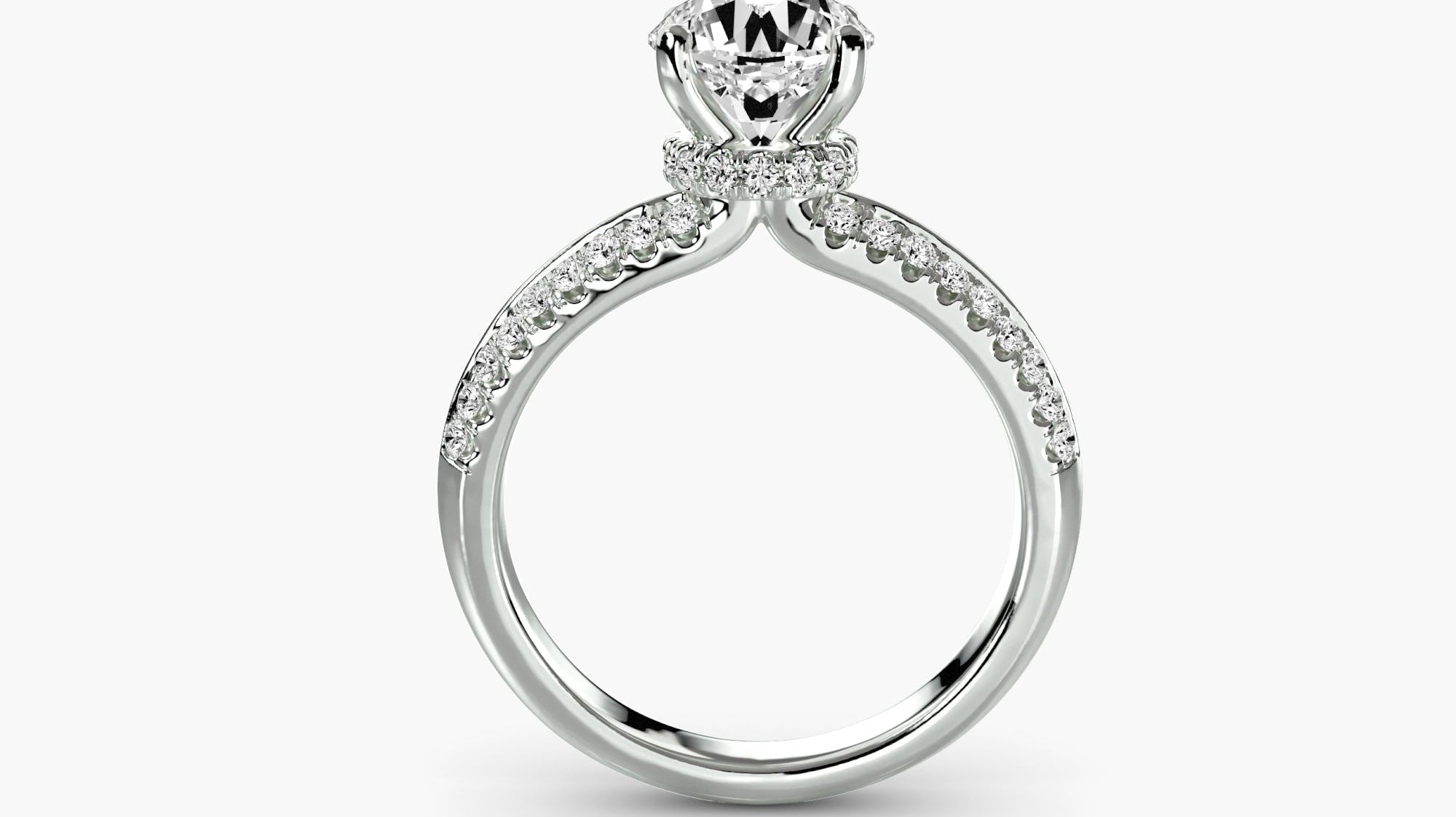 Jacob Mercari Hidden Halo of Secrets Diamond Engagement Ring in 14K White Gold