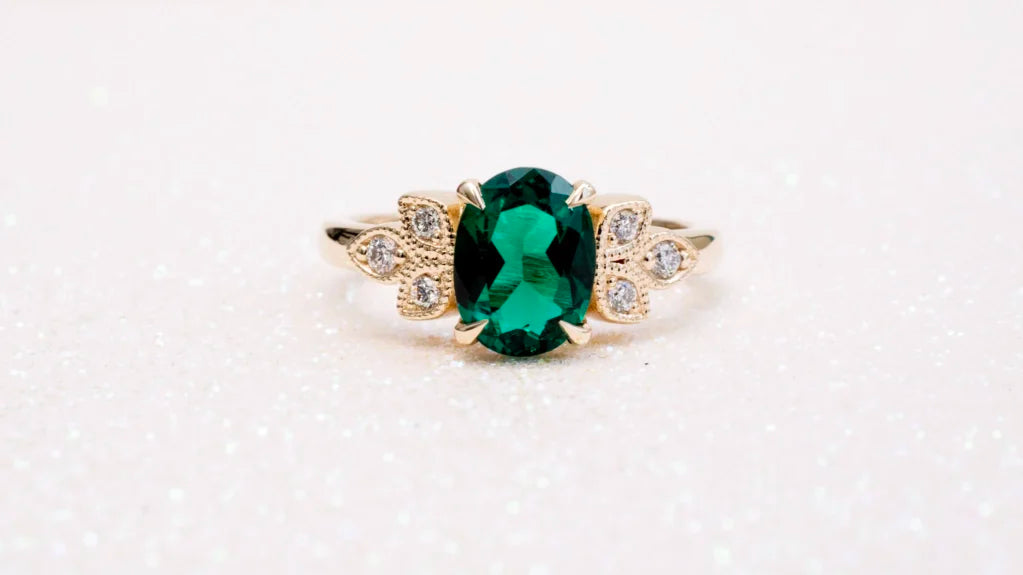 Emerald Gemstone Engagement Ring Custom Jacob Mercari
