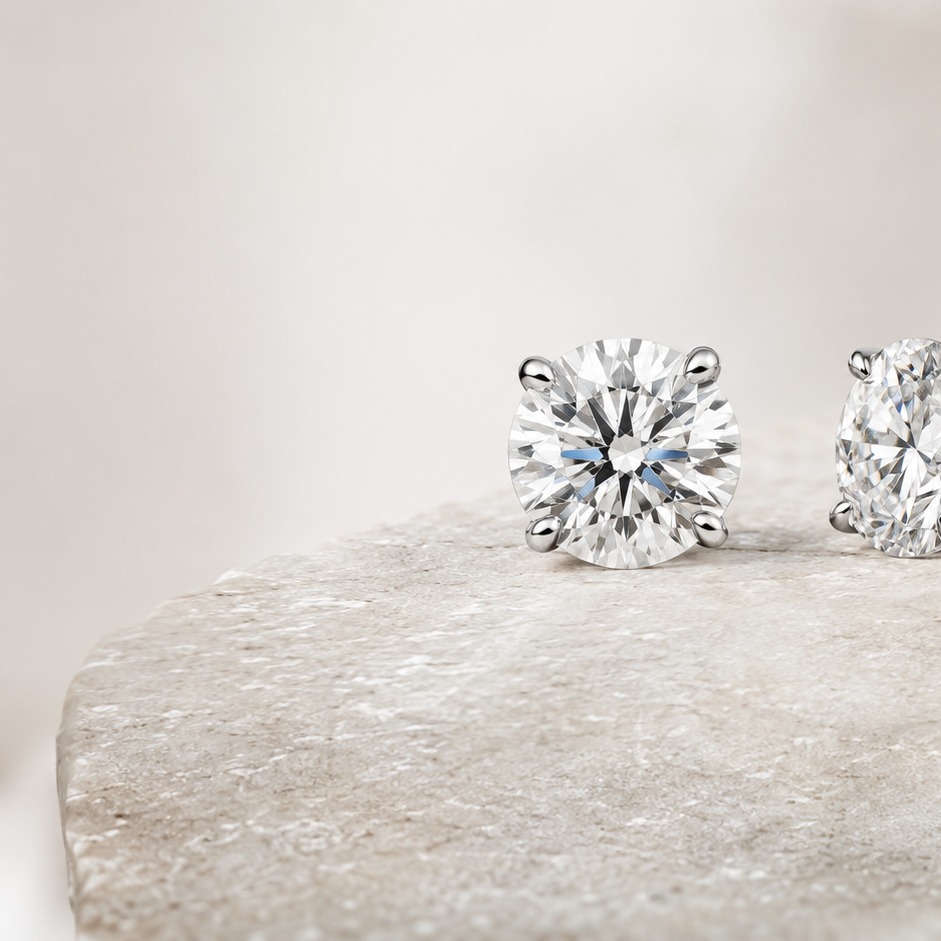14K White Gold Lab-Grown Diamond Studs
