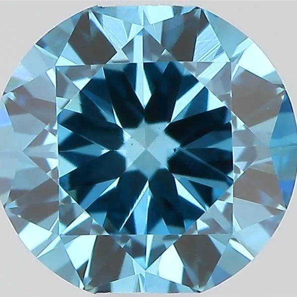 0.50ct Round Lab Grown Diamond (Colour Fancy Vivid Blue, Clarity VS1, Cut GD, IGI Certified)