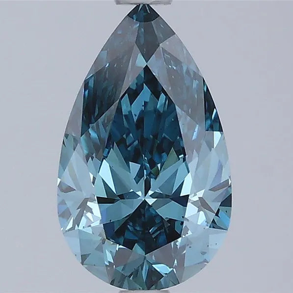 1.50ct Pear Lab Grown Diamond (Colour Fancy Vivid Blue, Clarity VS2, IGI Certified)