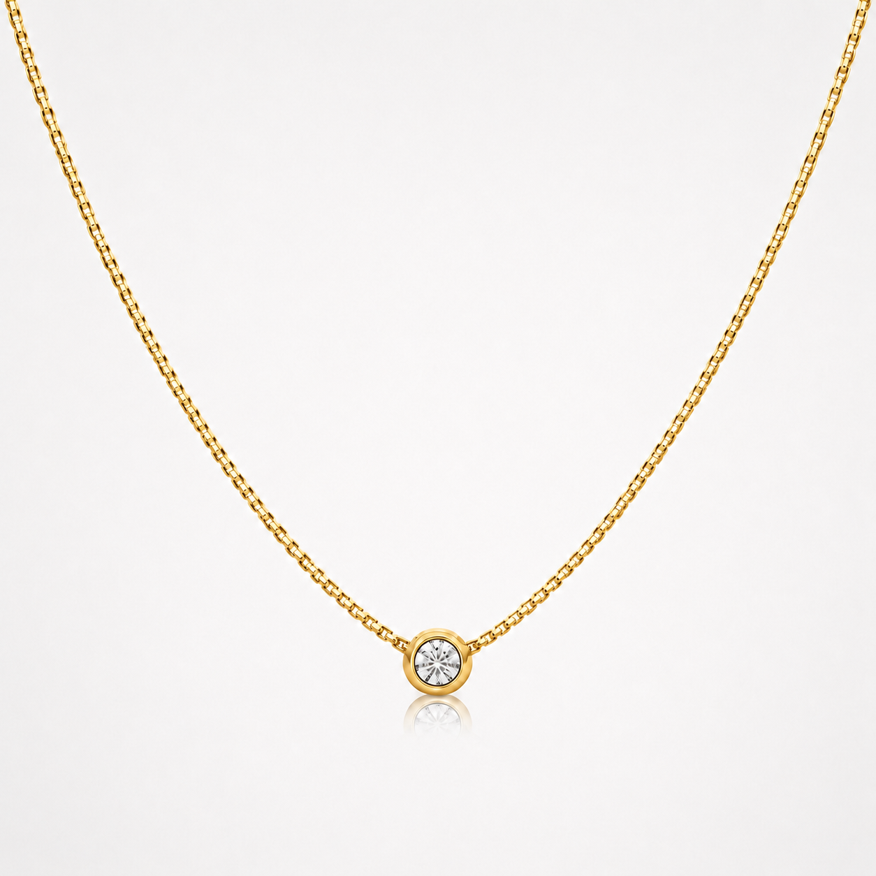 Jacob Mercari 14K Yellow Gold 0.15 CT Lab-Grown Diamond Bezel Necklace