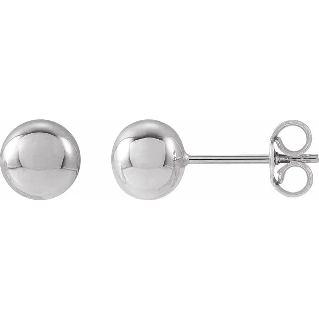 Jacob Mercari 14K White Gold Ball Earrings 6mm