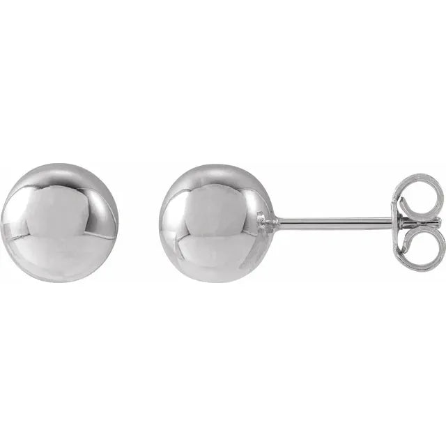 Jacob Mercari 14K White Gold Ball Earrings 7mm