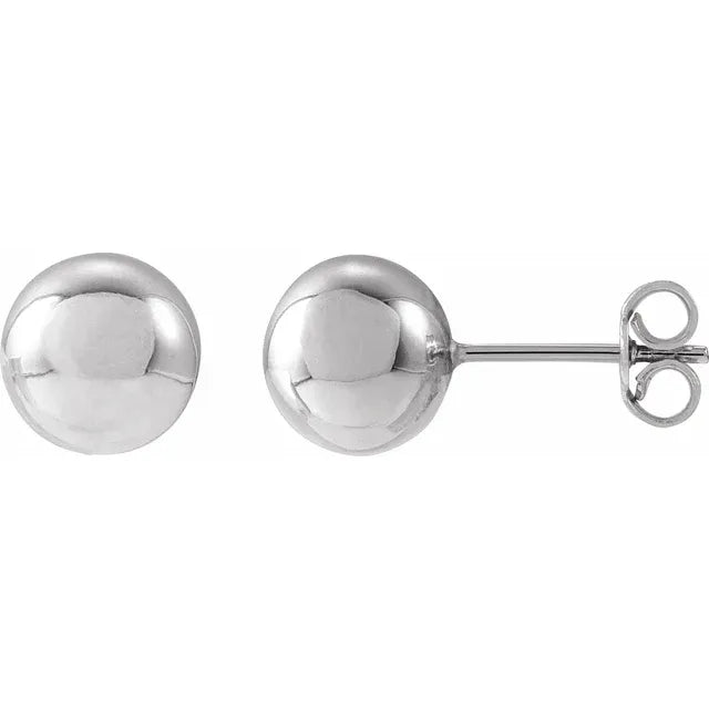Jacob Mercari 14K White Gold Ball Earrings 8mm