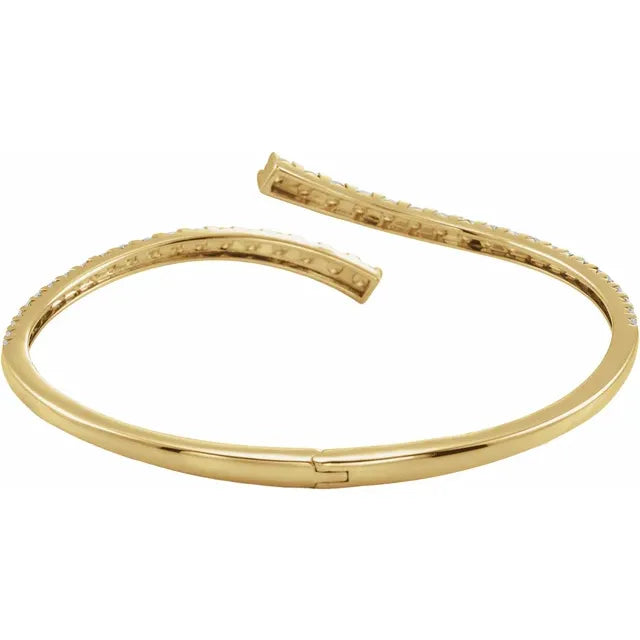 2 5/8 CTW Lab-Grown Diamond Graduated Bypass Cuff Bracelet in 14K Yellow Gold