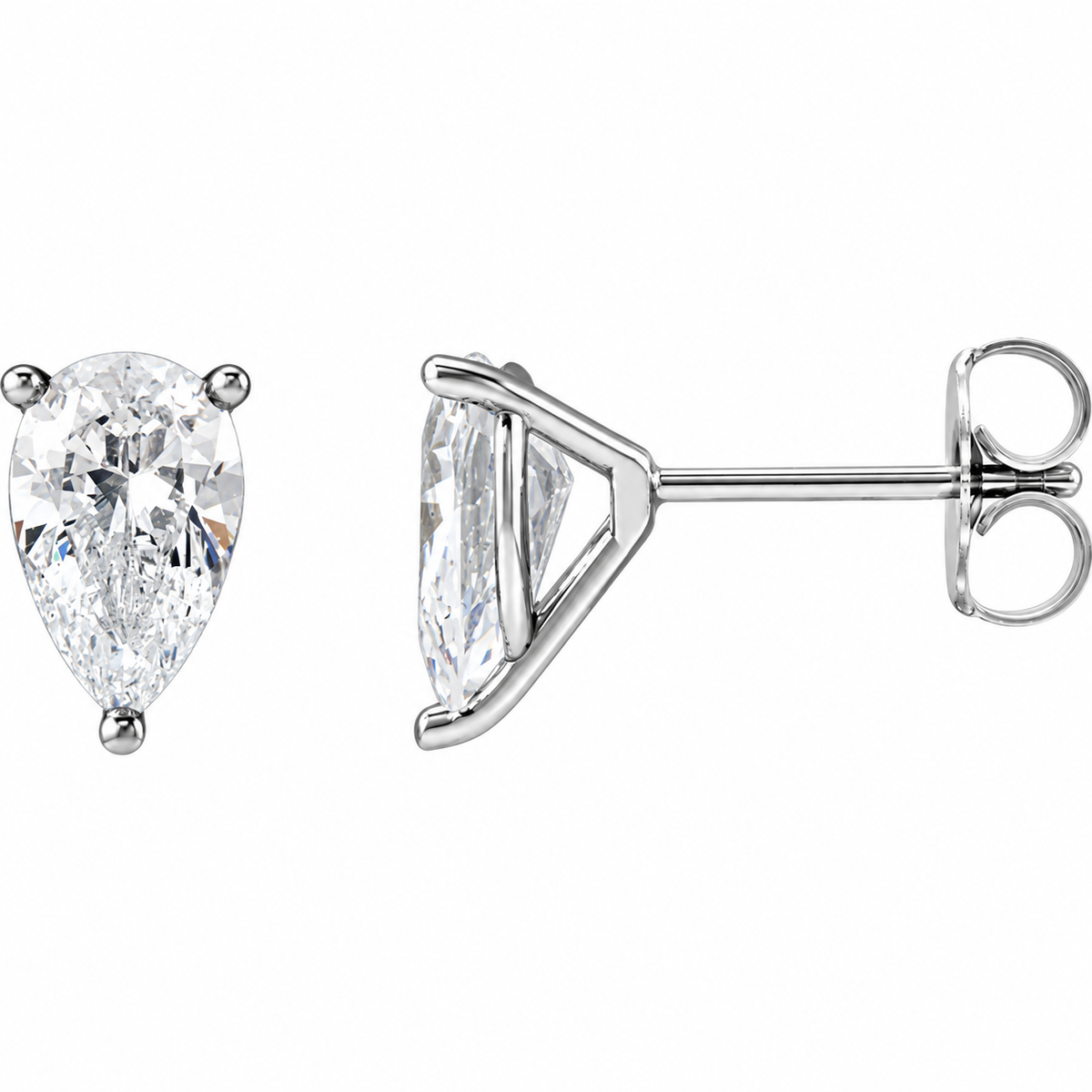 Pear Lab-Grown Diamond Cocktail-Style Earrings in 14K White Gold