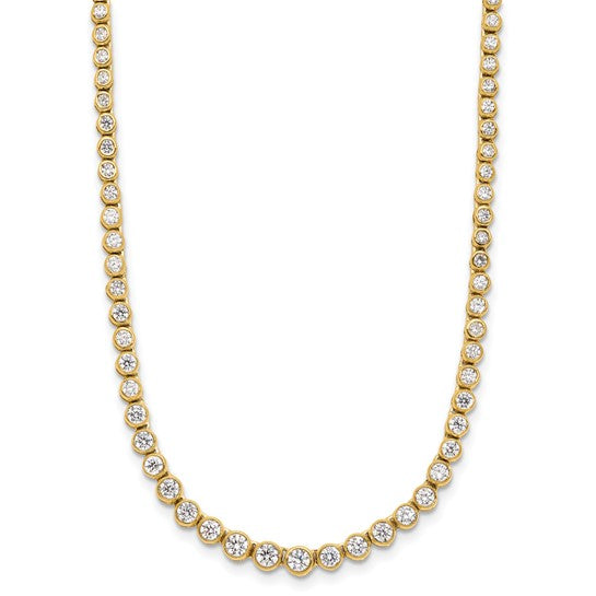 Jacob Mercari 14K Yellow Gold Lab Diamond 3 CTW Ascending Tennis Necklace in 16 inches