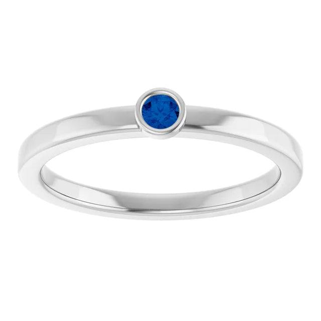 Jacob Meracri Natural Blue Sapphire 14K Gold Ring 2.5mm