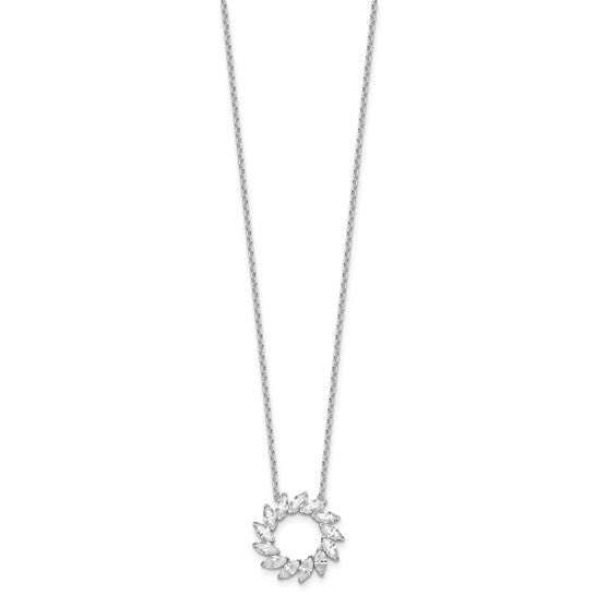 14K White Gold 2CT Lab-Grown Diamond Marquise Cut Circle Necklace