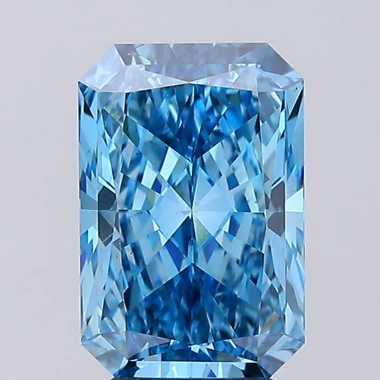 3.71ct Radiant Lab Grown Diamond (Colour Fancy Vivid Blue, Clarity VS2, IGI Certified)
