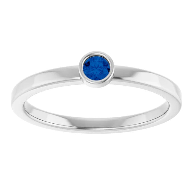 Jacob Meracri Natural Blue Sapphire 14K Gold Ring 3mm
