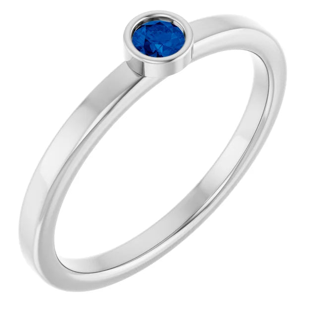 Jacob Meracri Natural Blue Sapphire 14K Gold Ring 3.5mm