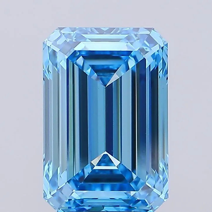 4.02ct Emerald Lab Grown Diamond (Colour Fancy Vivid Blue, Clarity VS1, IGI Certified)