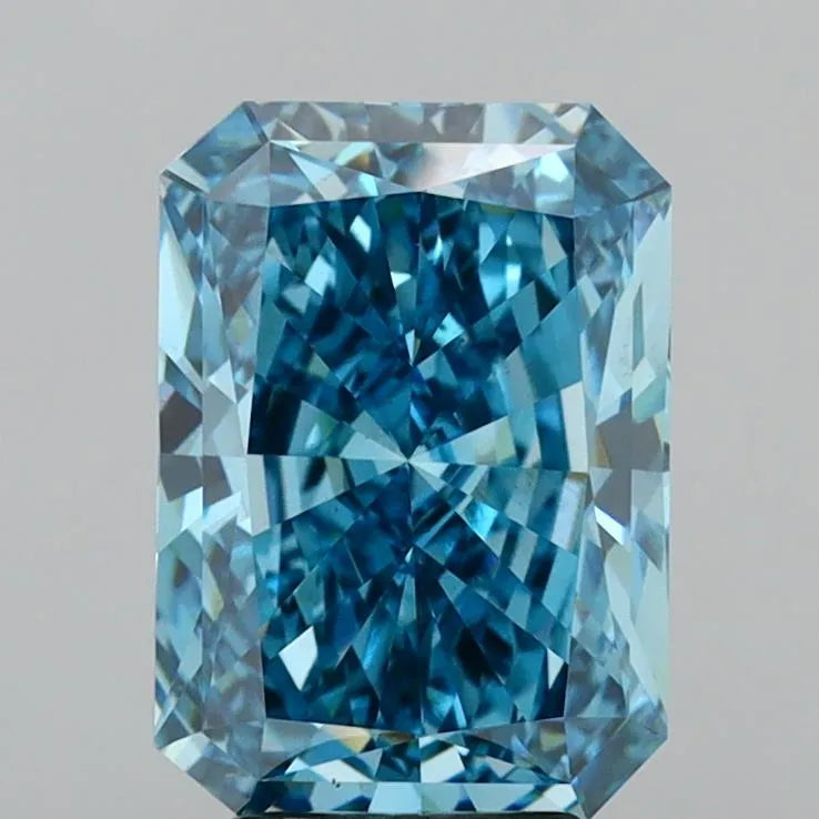 4.08ct Radiant Lab Grown Diamond (Colour Fancy Vivid Blue, Clarity VS2, IGI Certified)