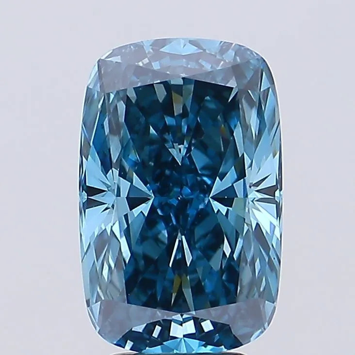 4.20ct Cushion modified Lab Grown Diamond (Colour Fancy Vivid Blue, Clarity VS2, IGI Certified)