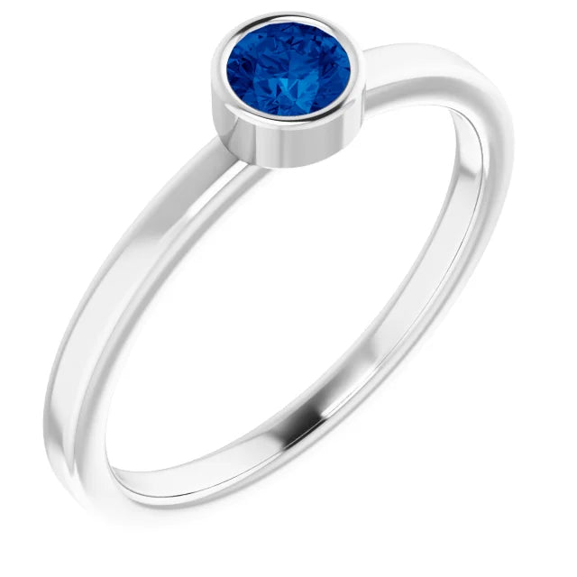 Jacob Meracri Natural Blue Sapphire 14K Gold Ring 4mm