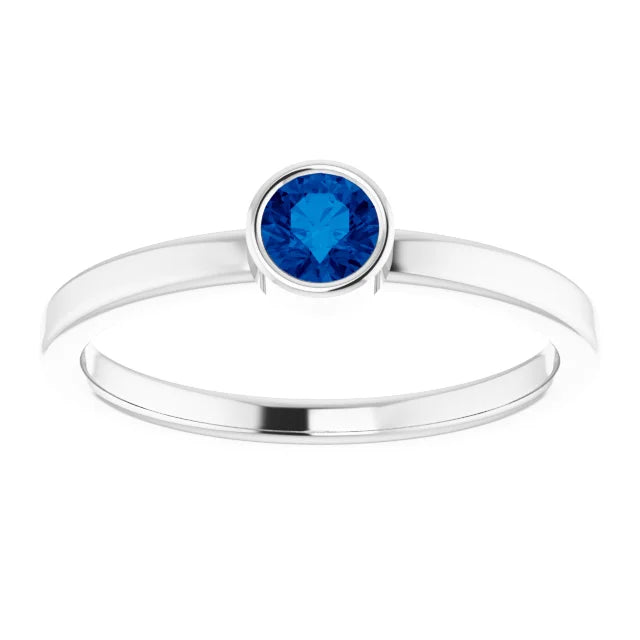 Jacob Meracri Natural Blue Sapphire 14K Gold Ring 4mm