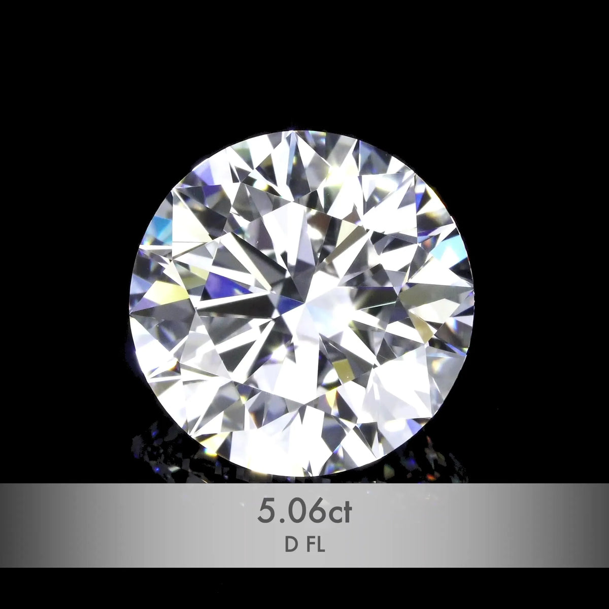 5.06ct Round Natural Diamond (Colour D, Clarity FL, Cut EX, GIA Certified)