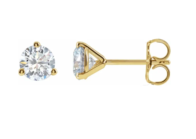 Jacob Mercari 14K Yellow Gold 3 Prong Martini Style Lab-Grown Diamond Studs