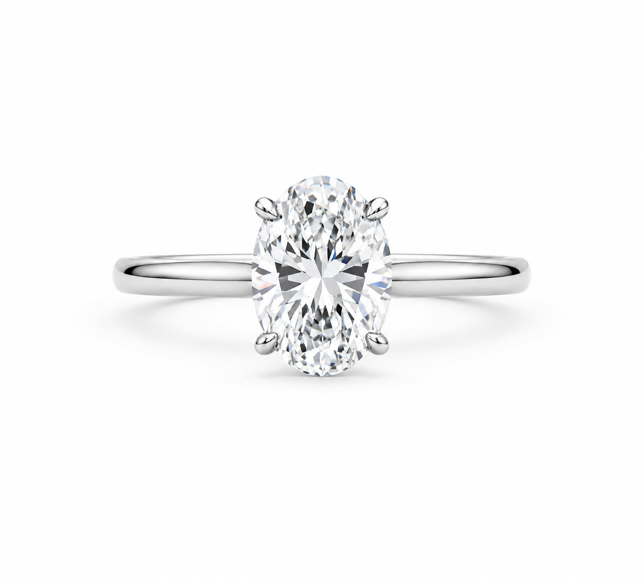 14K White Gold Heritage Oval Solitaire Engagement Ring
