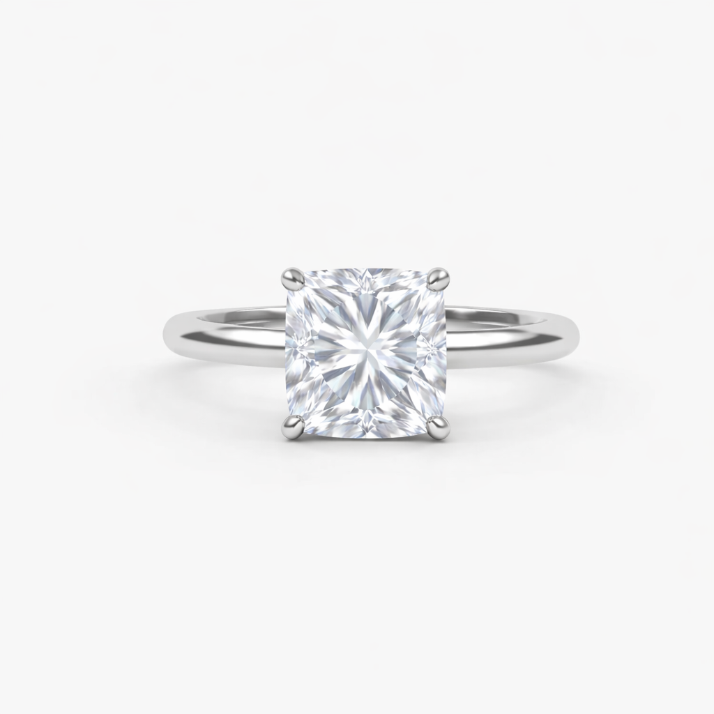 Jacob Mercari 14K white gold cushion cut Heritage Diamond Solitaire Engagement Ring