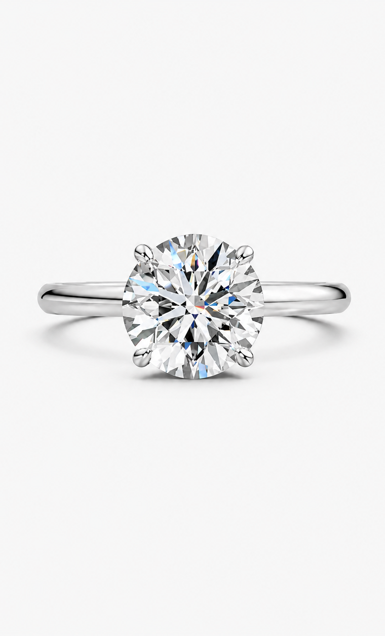 14K White Gold Heritage Round Solitaire Engagement Ring