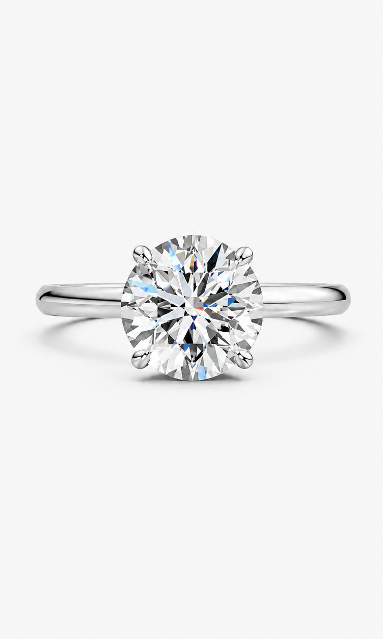 14K White Gold Heritage Round Solitaire Engagement Ring