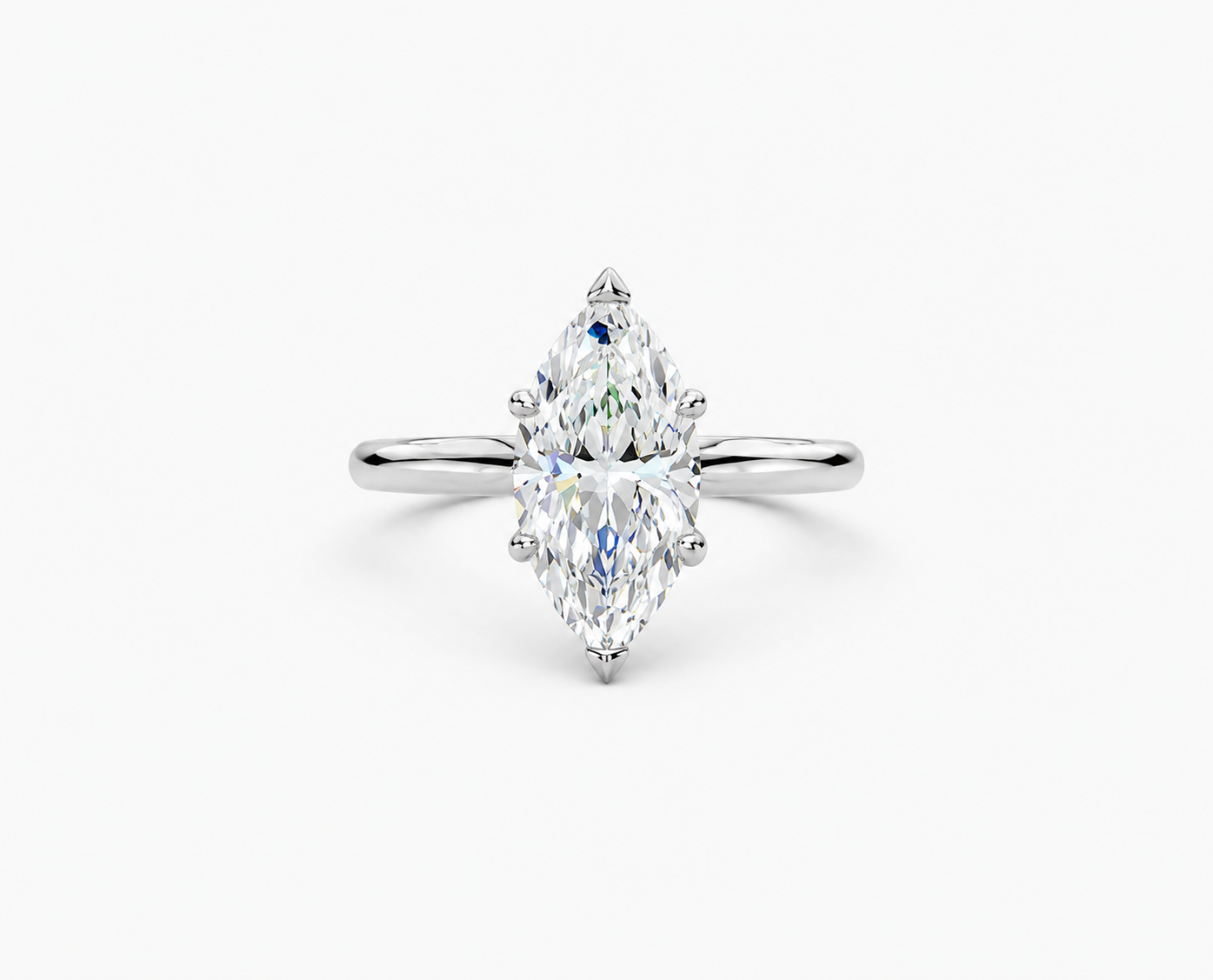 14K White Gold Heritage Marquise Solitaire Engagement Ring