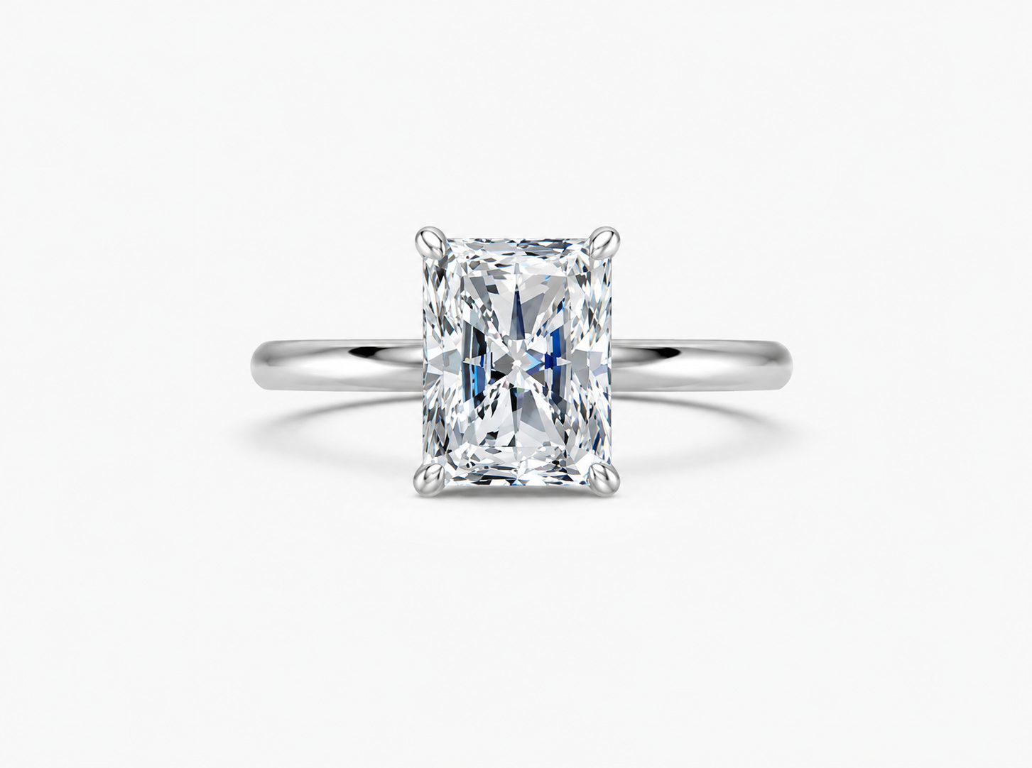 14K White Gold Heritage Radiant Solitaire Engagement Ring