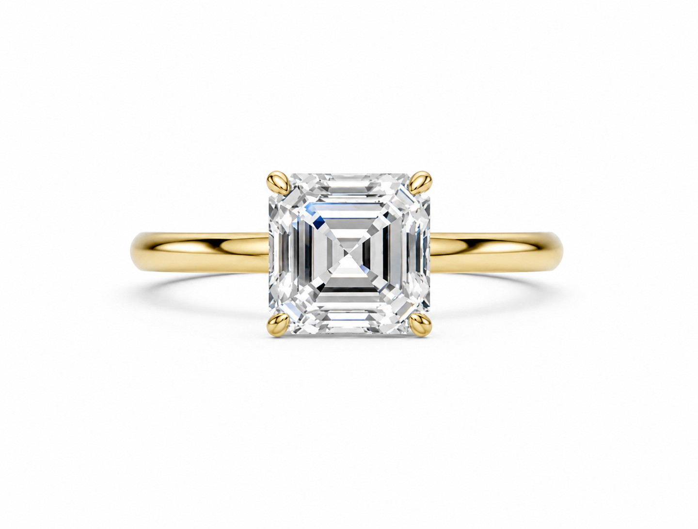14K Yellow\ Gold Heritage Asscher Solitaire Engagement Ring