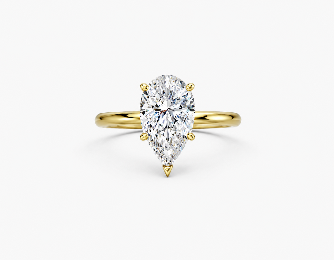 14K Yellow Gold Heritage Pear Solitaire Engagement Ring