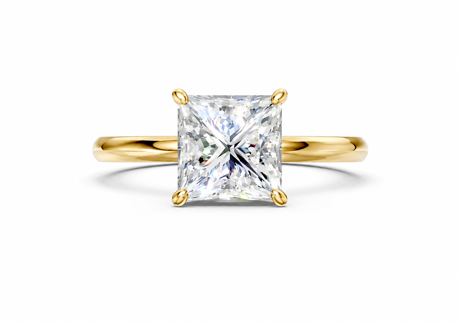14K Yellow Gold Heritage Princess Solitaire Engagement Ring