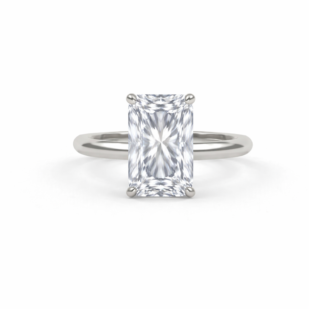 Jacob Mercari 14K White Gold Lab-Grown Diamond Radiant Cut Solitaire Engagement Ring