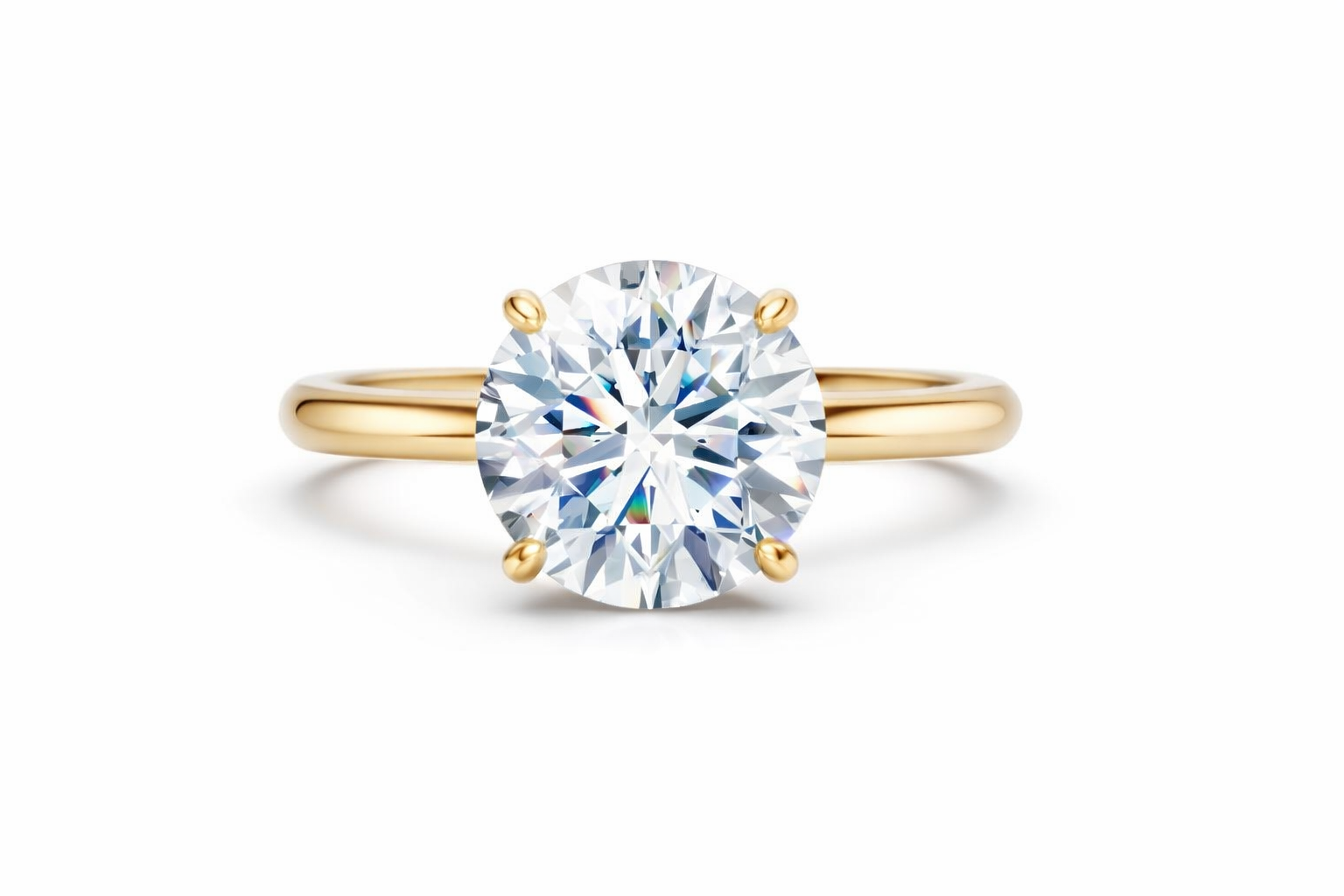 Jacob Mercari 14K Yellow Gold Lab-Grown Diamond Hidden Halo Engagement Ring: Round Cut diamond.