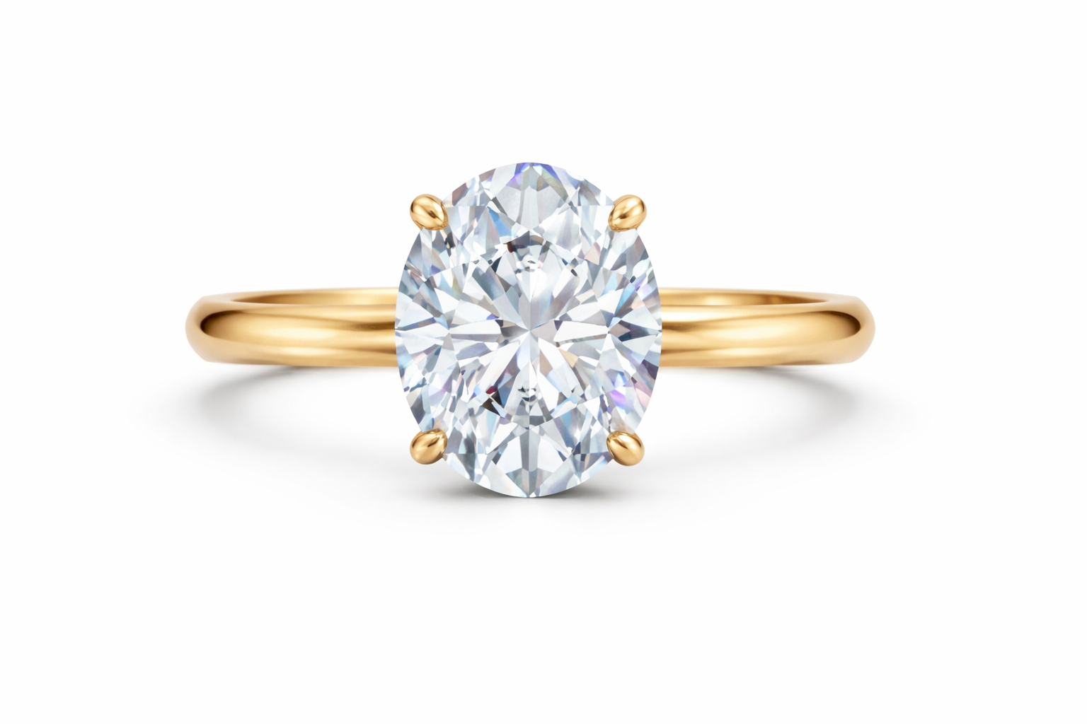 Jacob Mercari 14K Yellow Gold Lab-Grown Diamond Hidden Halo Engagement Ring: Oval Cut diamond.