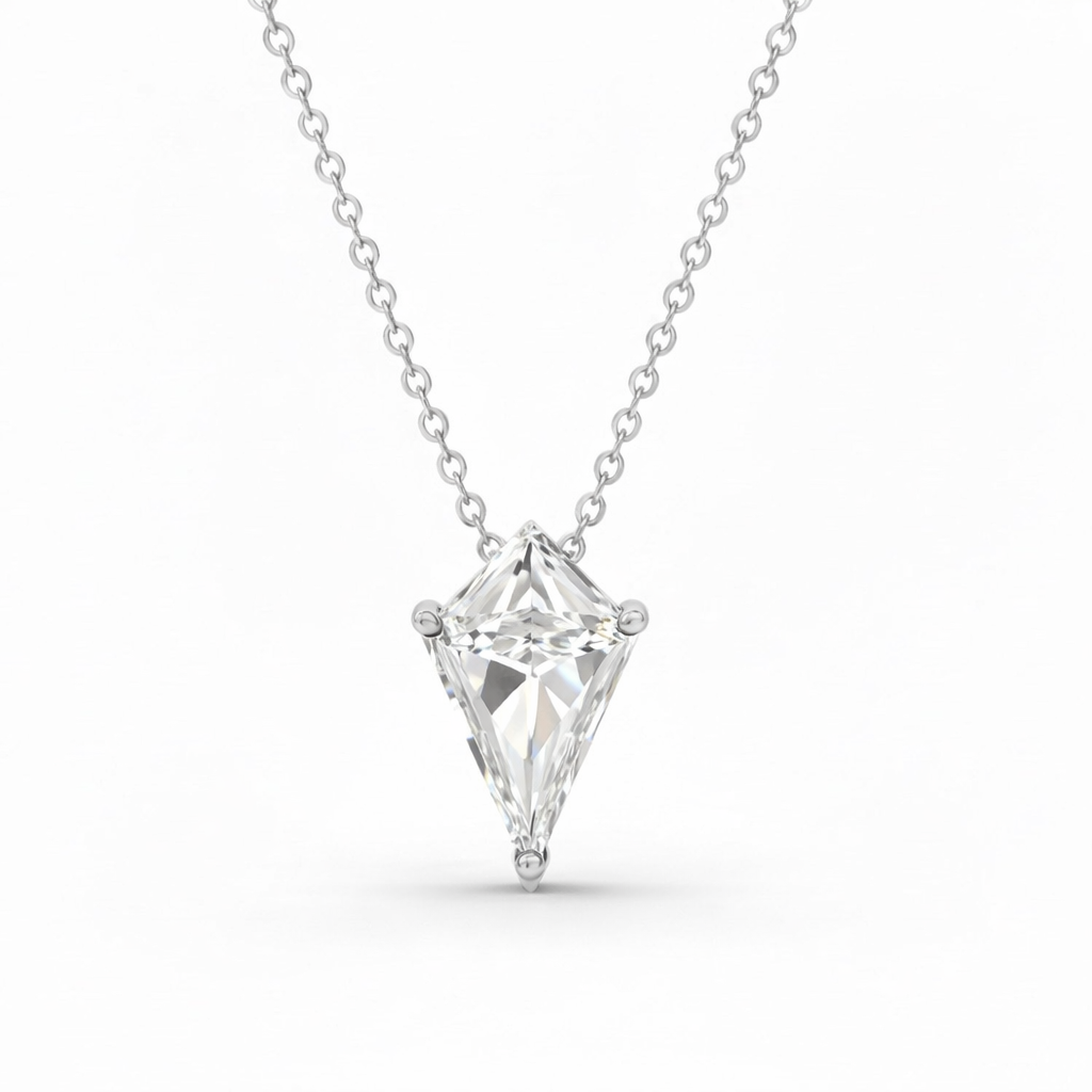 Jacob Mercari 14K Yellow Gold Kite Cut Lab-Grown Diamond Solitaire Necklace