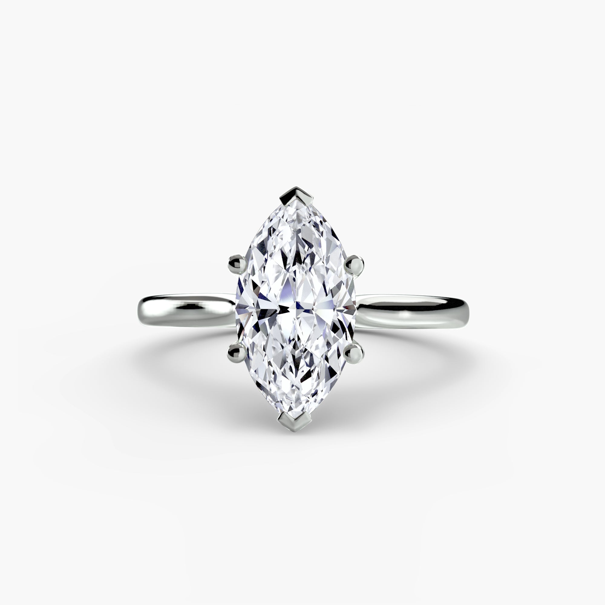 Jacob Mercari 14K Gold Lab Diamond Engagement ring with a marquise cut Diamond