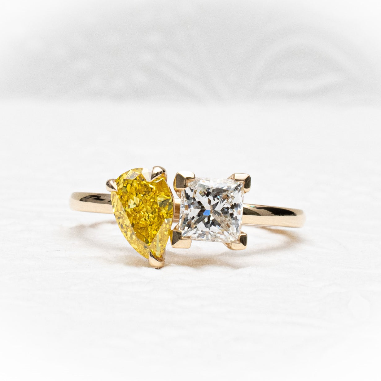 Jacob Mercari Custom Diamond and Gemstone Engagement ring in 14K Yellow Gold