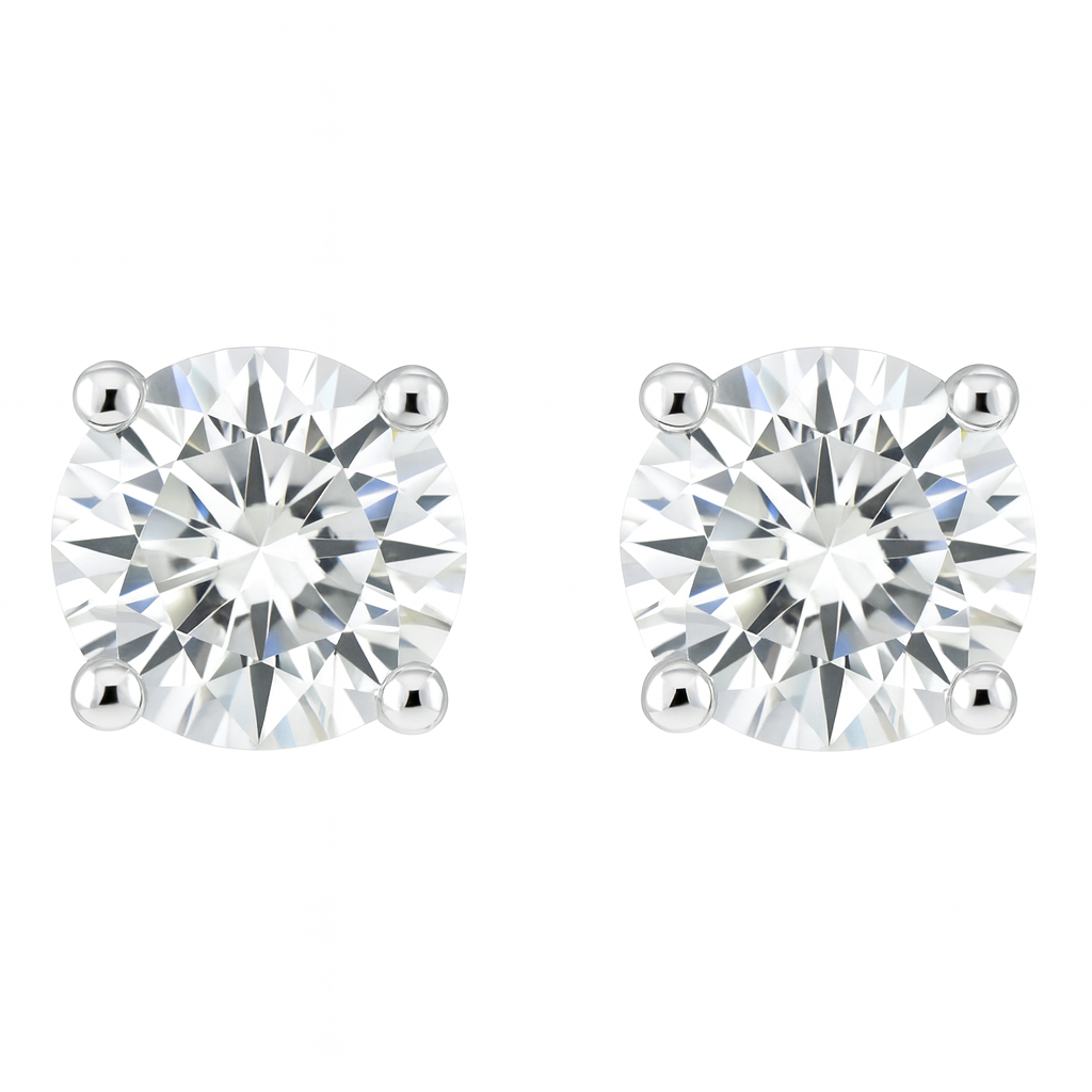 Jacob Mercari 14K White Lab Grown Diamond Stud Earrings