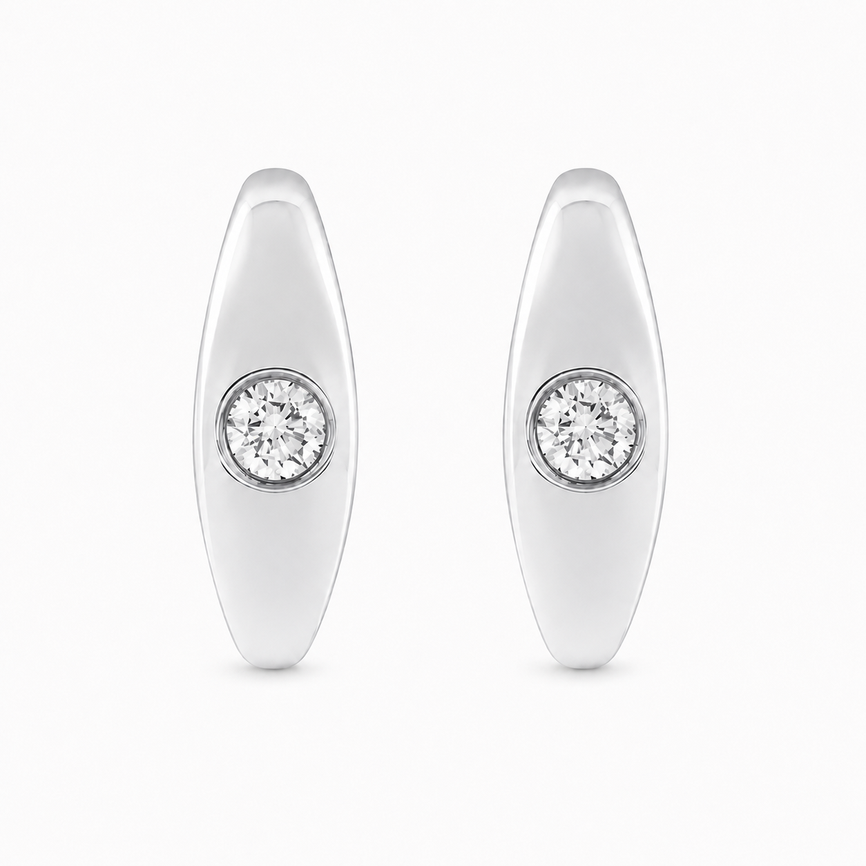Jacob Mercari 14K White Gold 1/8 CTW Natural Diamond 11.9 mm Hoop Earrings