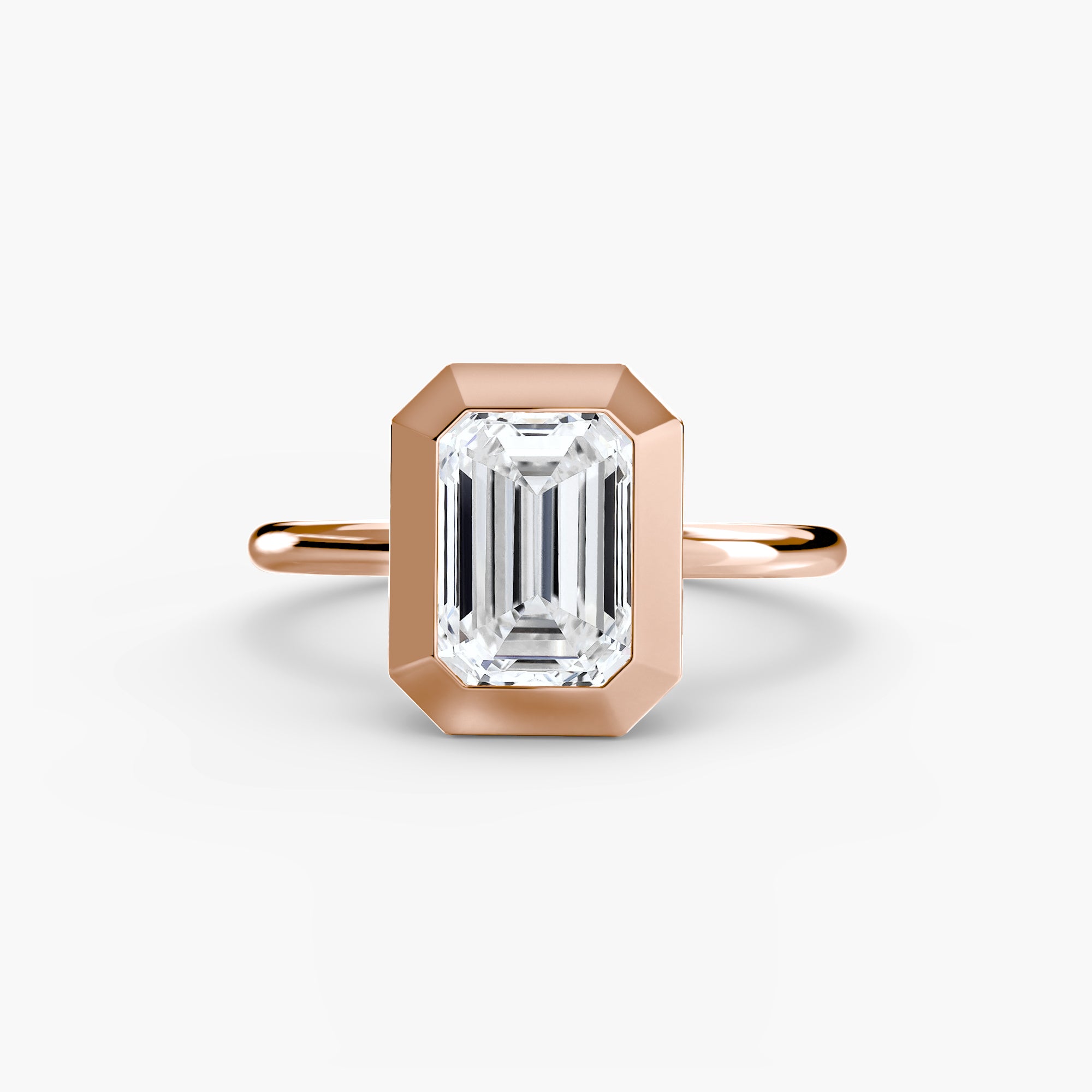 14K Rose Gold Bezel Engagement Ring Setting