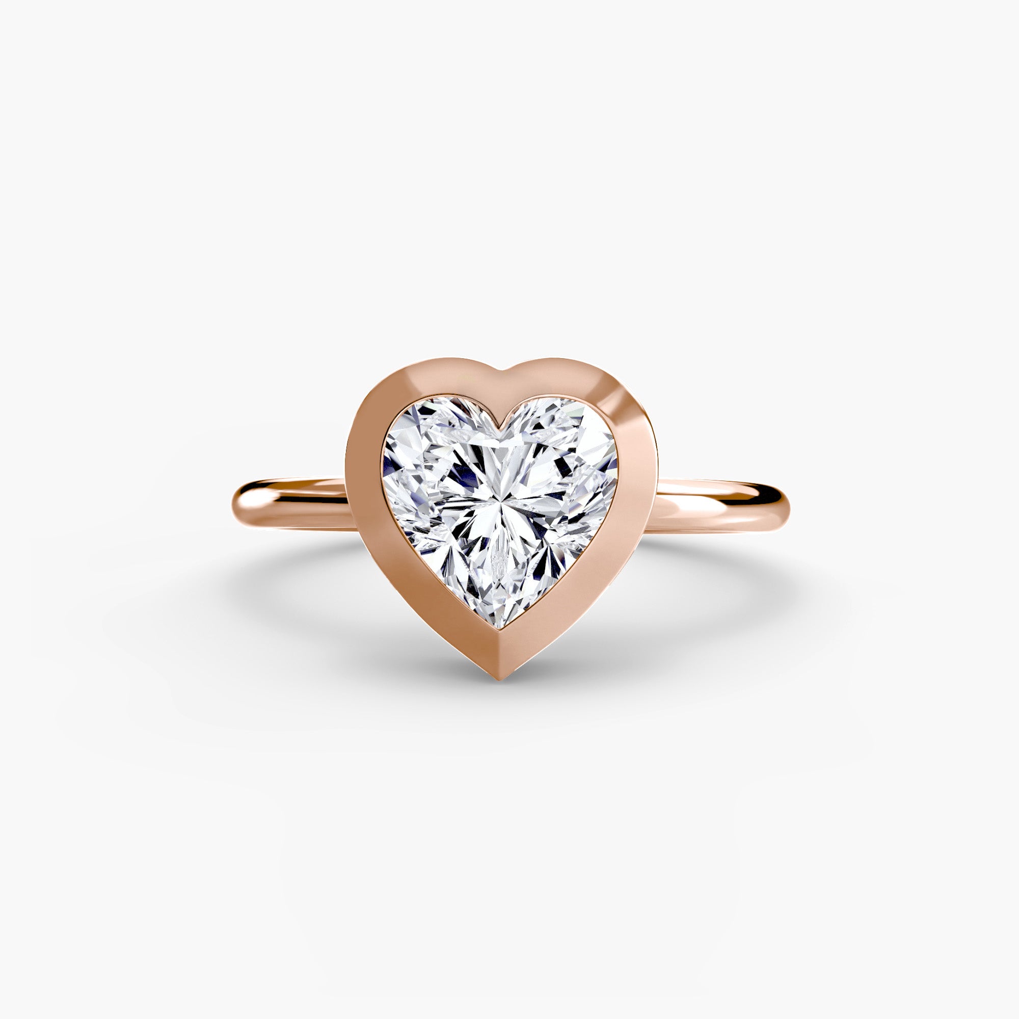 14K Rose Gold Bezel Engagement Ring Setting