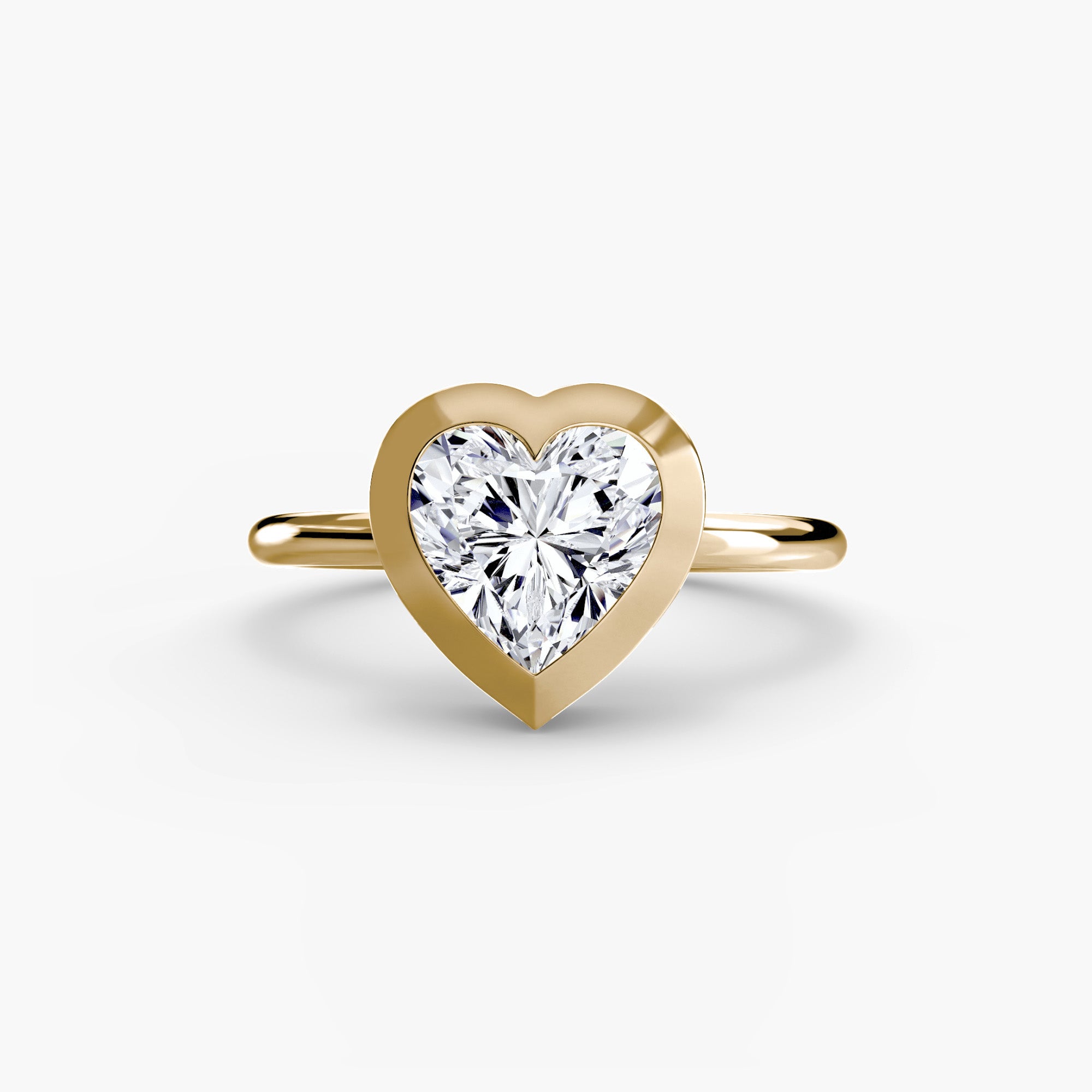 18K Yellow Gold Bezel Engagement Ring Setting