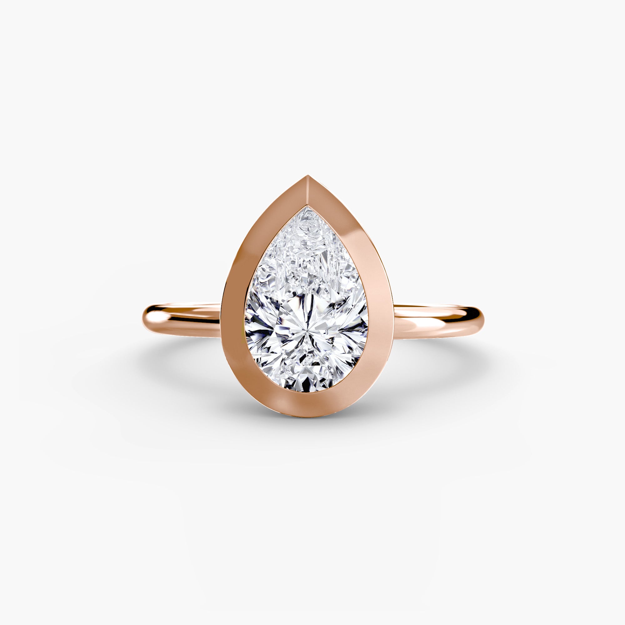 14K Rose Gold Bezel Engagement Ring Setting