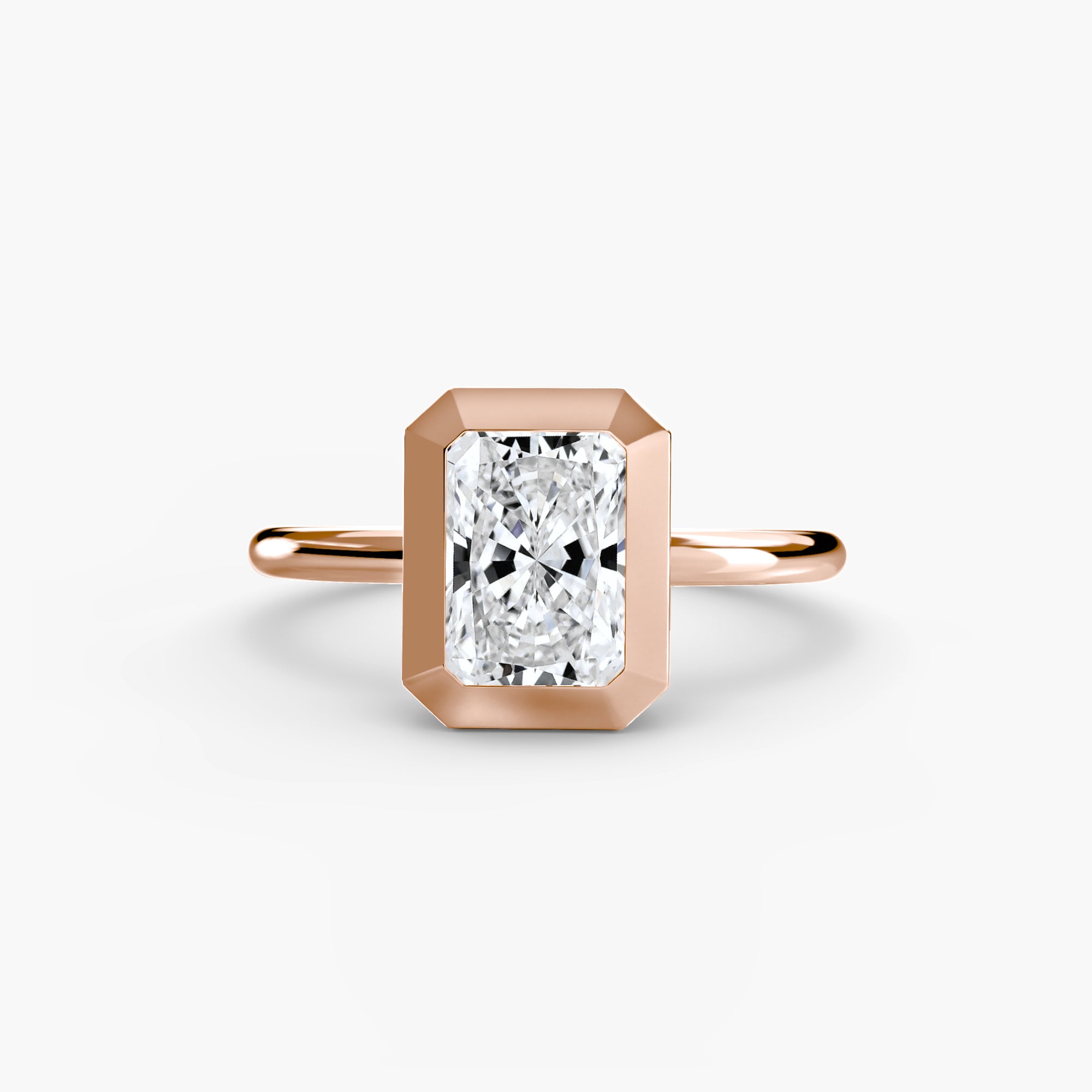 14K Rose Gold Bezel Engagement Ring Setting